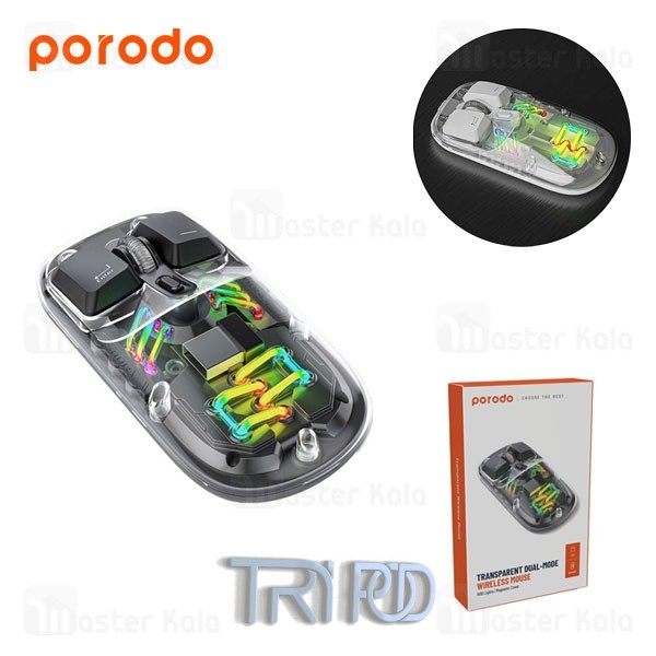 موس وایرلس دو حالته پرودو Porodo Transparent Dual-Mode PD-TMDM